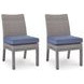 Dillon Beach Blue Performance Fabric Outdoor Side Chair with Cushion Set of 2
