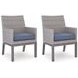 Dillon Beach Blue Performance Fabric Outdoor Arm Chair with Cushion Set of 2