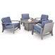 Dillon Beach Gray 48" Round Outdoor Fire Pit Dining Room Set