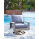 Dillon Beach Blue Performance Fabric Outdoor Swivel Lounge Chair