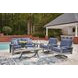 Dillon Beach Blue Performance Fabric Outdoor Swivel Lounge Chair