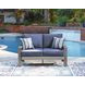Dillon Beach Blue Performance Fabric 59" Outdoor Loveseat with Cushion