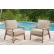 Cliffs Beach Gray Performance Fabric Outdoor Lounge Chair with Cushion Set of 2