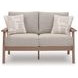 Cliffs Beach Gray Performance Fabric 54" Outdoor Loveseat with Cushion