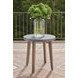 Francis Beach Natural and Gray Round Outdoor Stone Top End Table