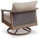 Francis Beach Gray Performance Fabric Outdoor Swivel Rocker Lounge Chair with Cushion