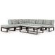 Beachloft Gray Performance Fabric 7 Piece Modular Outdoor Sectional with Pillows