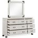 Harper Springs Silo White and Black 6 Drawer Dresser with Rectangular Mirror