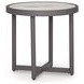 North Island Gray Round Outdoor Sintered Stone Top Occasional Table Set