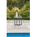North Island Gray and White Round Outdoor Sintered Stone Top End Table