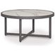North Island Gray Round Outdoor Sintered Stone Top Coffee Table