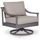 North Island Gray Performance Fabric Outdoor Swivel Rocker Lounge Chair with Cushion