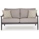 North Island Gray Performance Fabric 60" Outdoor Loveseat with Cushion