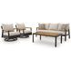Carlsbad Beach Gray and Brown Performance Fabric 4 Piece Outdoor Conversation Set
