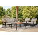 Carlsbad Beach Gray and Brown Performance Fabric 4 Piece Outdoor Conversation Set