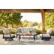 Carlsbad Beach Gray and Brown Performance Fabric 4 Piece Outdoor Conversation Set