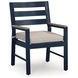 Mabry Shores Navy Blue and Driftwood 88" Rectangular Outdoor Dining Room Set