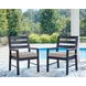 Mabry Shores Driftwood Performance Fabric Outdoor Arm Chair with Cushion Set of 2