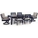 Mabry Shores Navy Blue and Driftwood 88" Rectangular Outdoor Dining Table