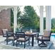 Mabry Shores Navy Blue and Driftwood 88" Rectangular Outdoor Dining Room Set