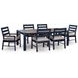 Mabry Shores Navy Blue and Driftwood 88" Rectangular Outdoor Dining Table