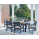 Mabry Shores Navy Blue and Driftwood 88" Rectangular Outdoor Dining Room Set