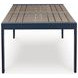Mabry Shores Navy Blue and Driftwood 88" Rectangular Outdoor Dining Room Set