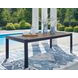 Mabry Shores Navy Blue and Driftwood 88" Rectangular Outdoor Dining Room Set