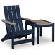 Mabry Shores Navy Blue and Driftwood Outdoor Adirondack Chair