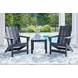 Mabry Shores Navy Blue and Driftwood Outdoor Adirondack Chair