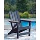 Mabry Shores Navy Blue and Driftwood Outdoor Adirondack Chair