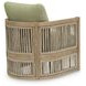 Moondance Green Performance Fabric Outdoor Upholstered Lounge Chair Set of 2