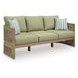 Moondance Beige and Green Performance Fabric Outdoor 76" Sofa
