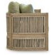 Moondance Beige and Green Performance Fabric Outdoor 76" Sofa