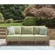 Moondance Beige and Green Performance Fabric Outdoor 76" Sofa