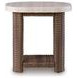 Angel Island Beige and Brown Square Outdoor End Table