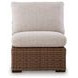 Angel Island Beige Performance Fabric 4 Piece Outdoor Modular Sectional with Pillows
