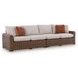 Angel Island Beige Performance Fabric 4 Piece Outdoor Modular Sectional with Pillows