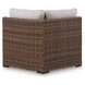 Angel Island Beige Performance Fabric 4 Piece Outdoor Modular Sectional with Pillows