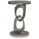 Linea Textured Graphite Metal Round Chairside Table