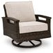 Drakes Beach Beige Performance Fabric Outdoor Swivel Rocker Lounge Chair Set of 2