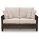 Drakes Beach Beige Performance Fabric 59" Outdoor Loveseat with Cushion