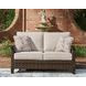 Drakes Beach Beige Performance Fabric 59" Outdoor Loveseat with Cushion