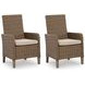 Carmel Bay Beige Arm Chair with Cushion Set of 2