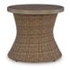 Revare Beach Beige Round Outdoor End Table