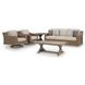 Revare Beach Beige 5-Piece Patio Conversation Set with Sofa, 2 Lounge Chairs, Coffee and End Tables