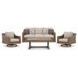 Revare Beach Beige 4-Piece Patio Conversation Set with Sofa, 2 Lounge Chairs and Coffee Table