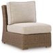 Carmel Bay Beige Performance Fabric 5 Piece Outdoor Modular Sectional with Pillows