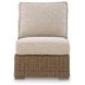 Carmel Bay Beige Performance Fabric 5 Piece Outdoor Modular Sectional with Pillows