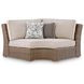 Carmel Bay Beige Performance Fabric 5 Piece Outdoor Modular Sectional with Pillows